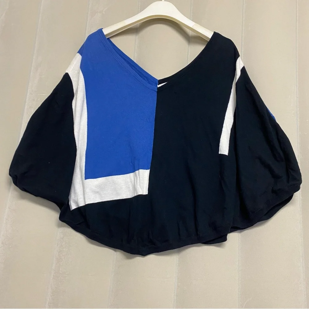 Alice + Olivia Women’s Sweater Top Small Batwing Dolman Boxy Colorblock Designer